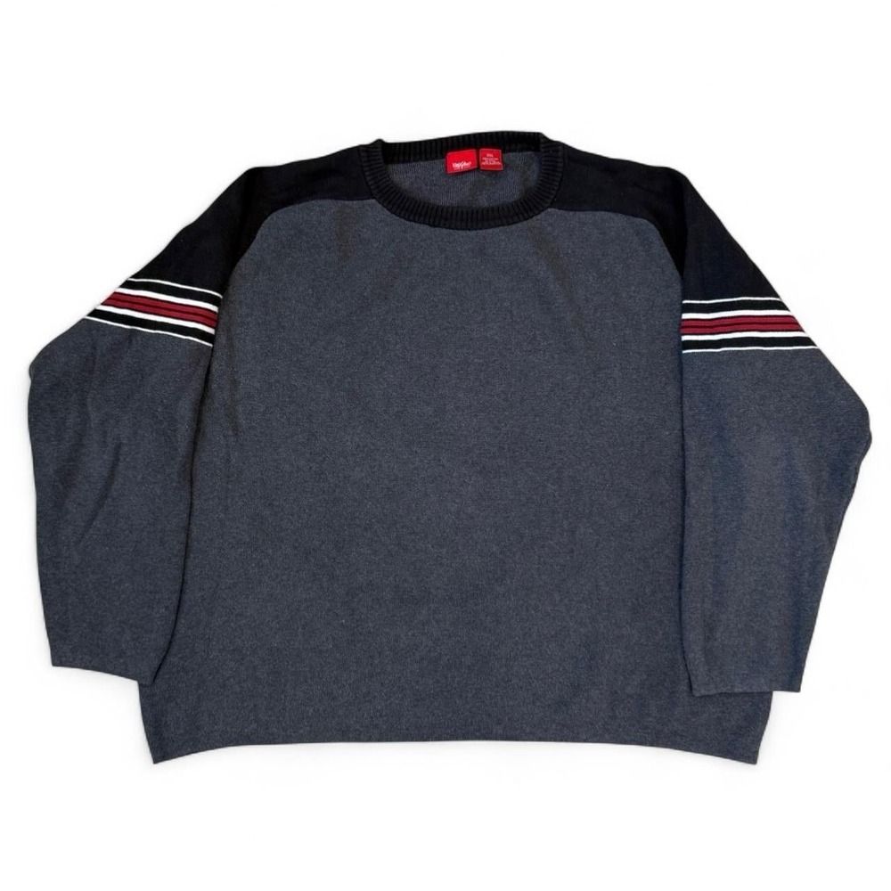 Vintage Mossimo Grey Striped Knit Sweatshirt Mens Size XXL Skater Grunge 90s Y2K